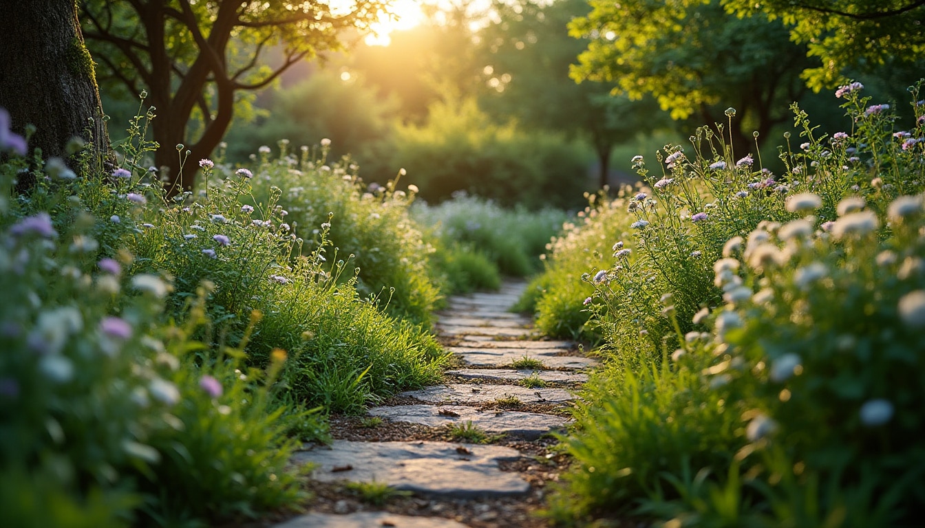 Illustration: Définition d’un massif sans entretien dans un jardin paysager