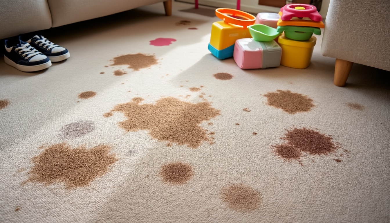 Illustration: Comprendre la nature des taches sur une moquette