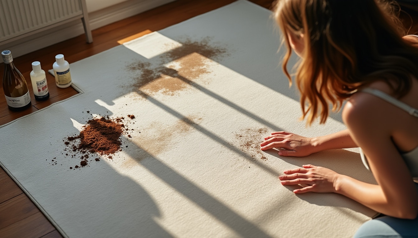 Illustration: Identifier le type de tache sur la moquette pour adapter le nettoyage