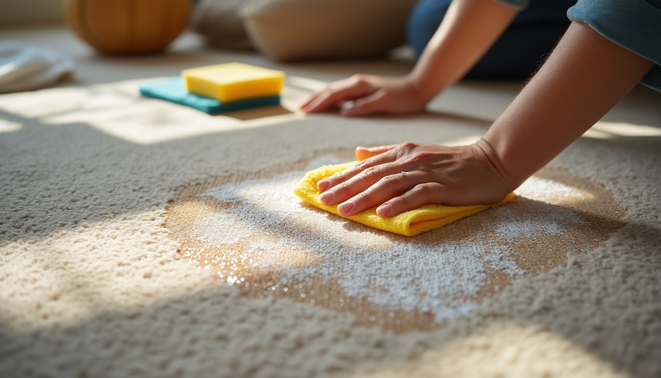 Nettoyer une moquette tachée : méthodes efficaces et conseils pro