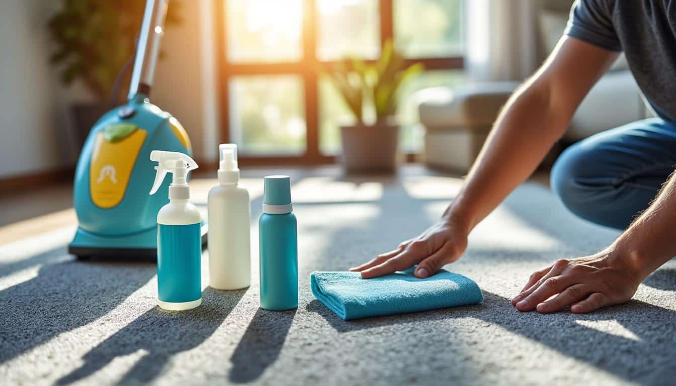 Illustration: Panorama des différents produits pour nettoyer la moquette