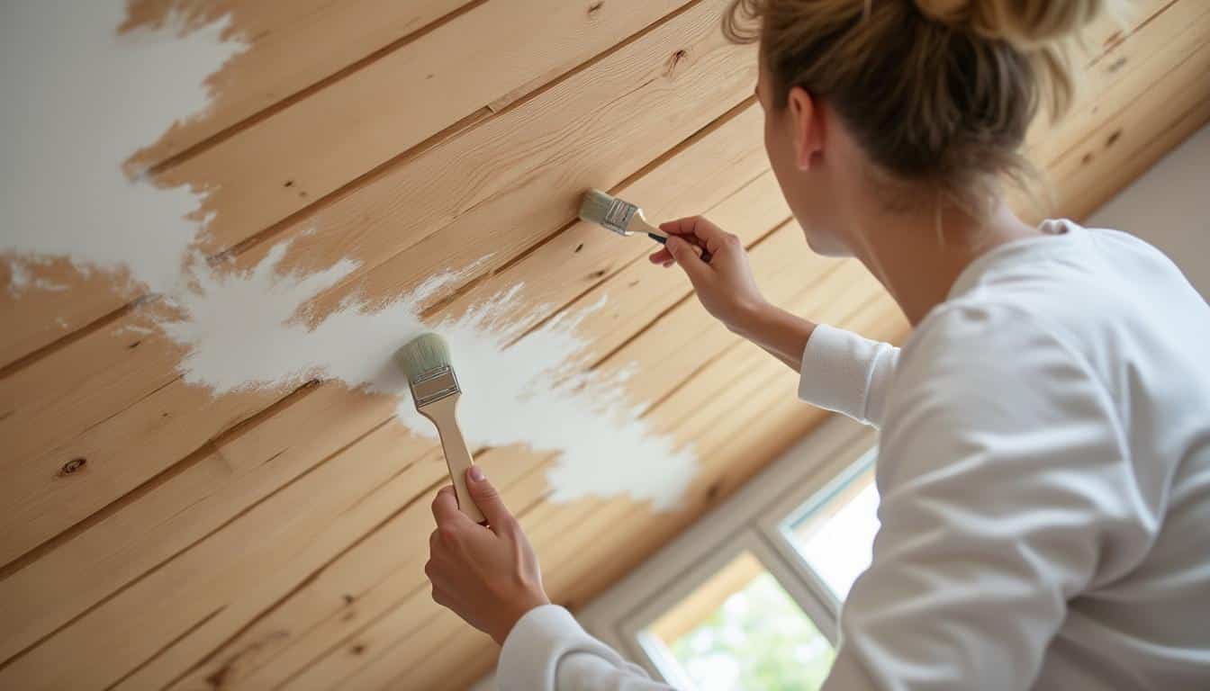 Illustration: Pourquoi opter pour la peinture sur le lambris de votre plafond ?