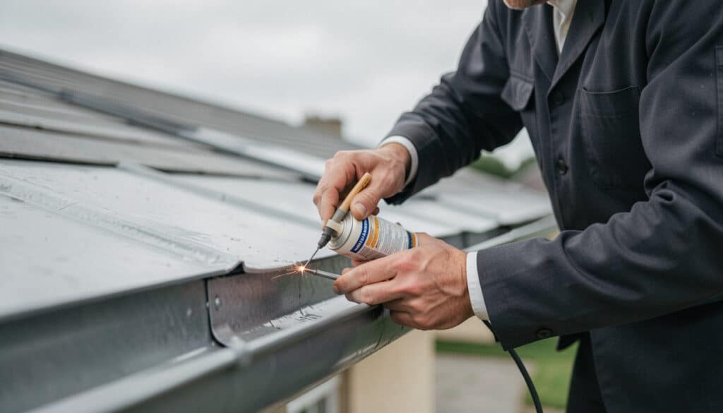 Réparer une gouttière en zinc qui fuit durablement