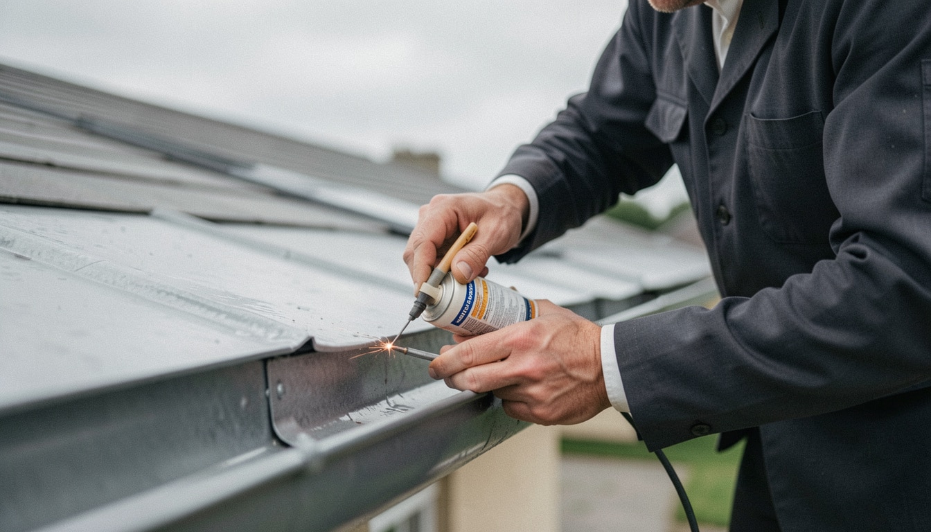 Réparer une gouttière en zinc qui fuit durablement