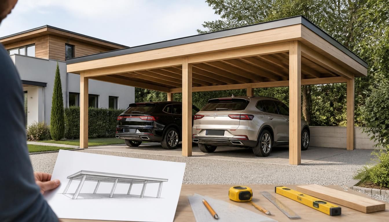 Plan de carport en bois pour 2 voitures sans erreur